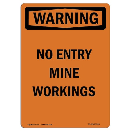 OSHA WARNING, 3.5 Height, 5 Width, Decal